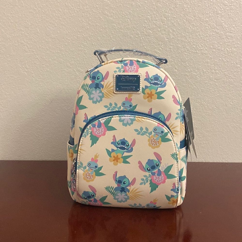 Exclusive - Loungefly Disney Lilo & Stitch Hawaiian Flowers Stitch and Scrump
